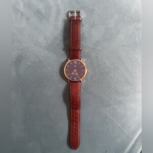 Tommy Hilfiger men's stainless steel watch 40mm case brown leather strap